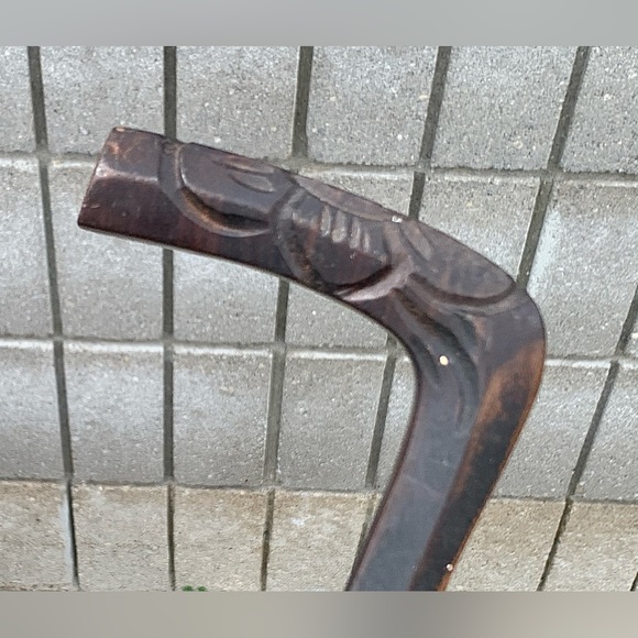 Early 20th Century Vtg Hand Crafted Carved Dual Hardwood Walking Stick Cane - Picture 6 of 16